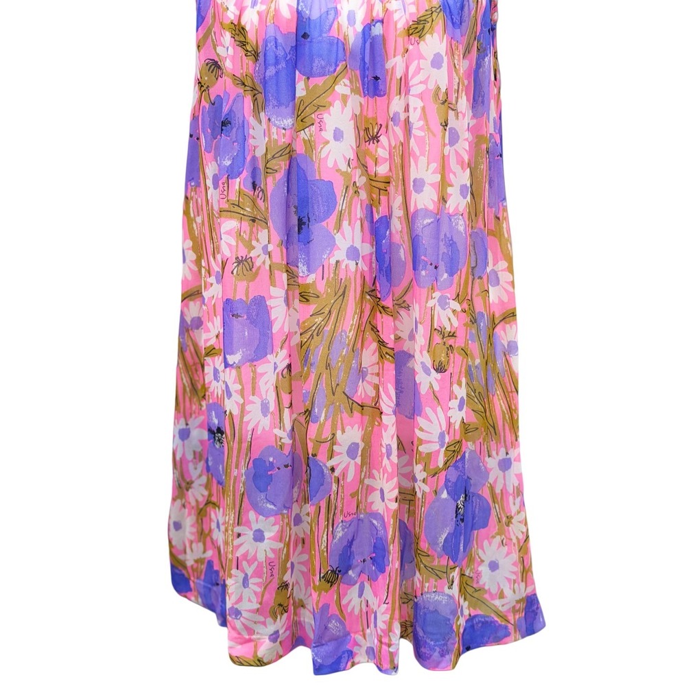 Vintage 60s Vera Formfit Rogers Pink Floral Chemise Sheer Nightgown Small Loose - Picture 8 of 13